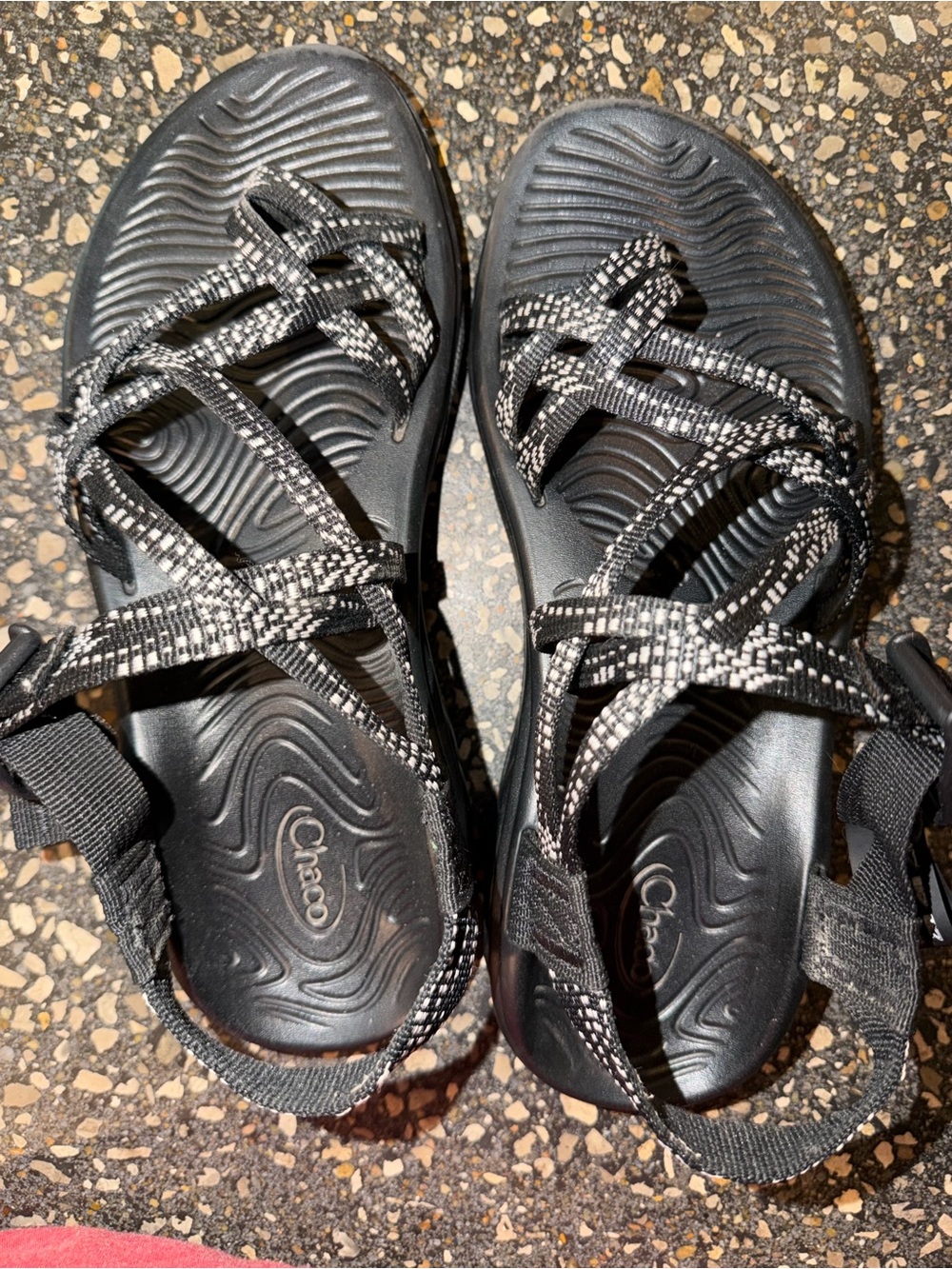 Chaco Women's Black & White Patterned Strap Sandals